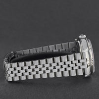 ROLEX OYSTER PERPETUAL DATEJUST 16234 ZWART KLEIN DIAMANTEN WIJZERPLAAT ROESTVRIJ STAAL