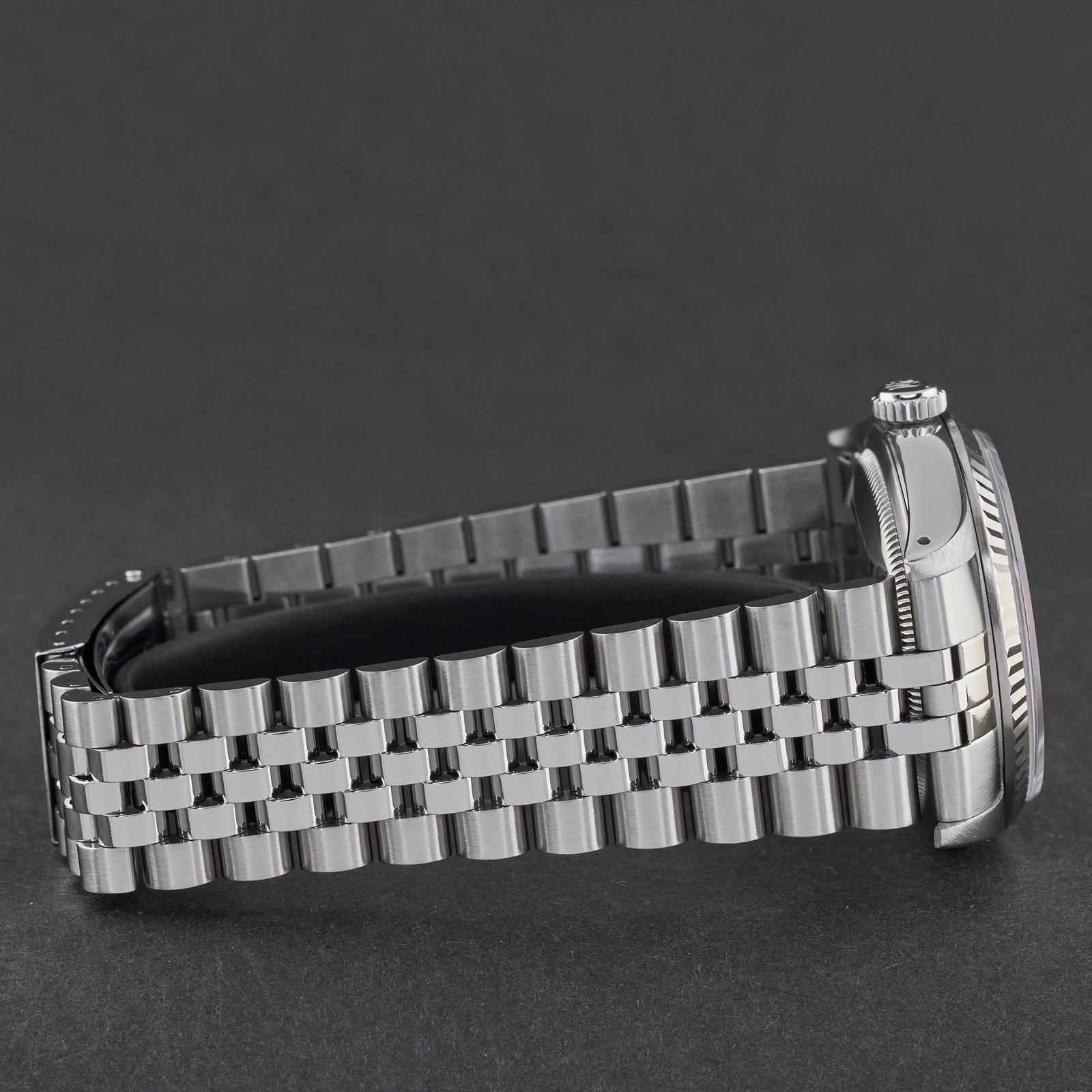 ROLEX OYSTER PERPETUAL DATEJUST 16234 ZWART KLEIN DIAMANTEN WIJZERPLAAT ROESTVRIJ STAAL